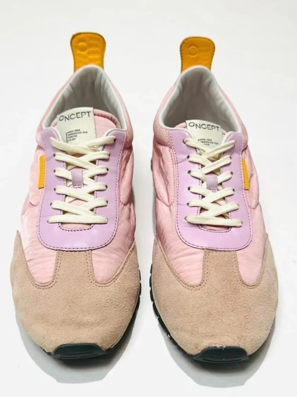 Oncept Tokyo Minimal Sneaker Lilac Pink Suede Nylon Retro Womens 10 Ultra Light